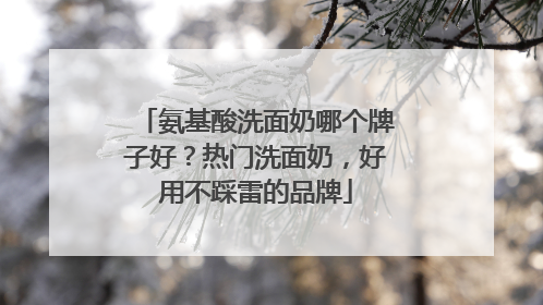 氨基酸洗面奶哪个牌子好？热门洗面奶，好用不踩雷的品牌