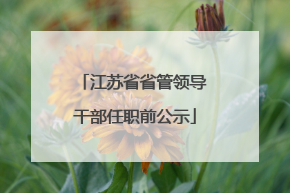 江苏省省管领导干部任职前公示
