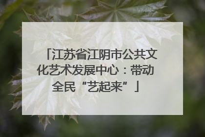 江苏省江阴市公共文化艺术发展中心：带动全民“艺起来”