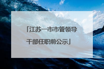 江苏一市市管领导干部任职前公示