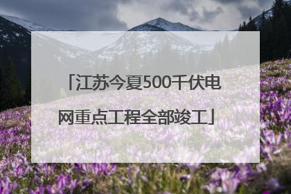江苏今夏500千伏电网重点工程全部竣工