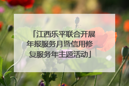 江西乐平联合开展年报服务月暨信用修复服务年主题活动