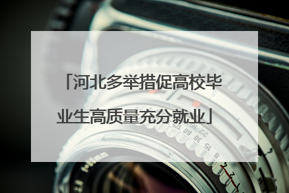 河北多举措促高校毕业生高质量充分就业