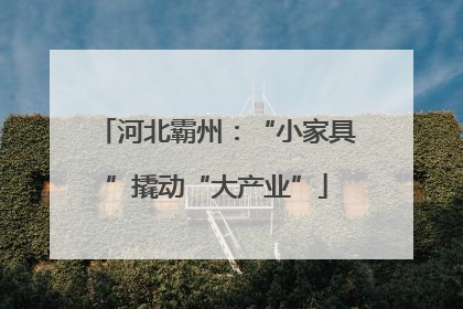 河北霸州：“小家具”撬动“大产业”