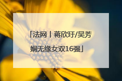 法网丨蒋欣玗/吴芳娴无缘女双16强