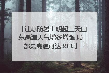 注意防暑！明起三天山东高温天气增多增强 局部最高温可达39℃