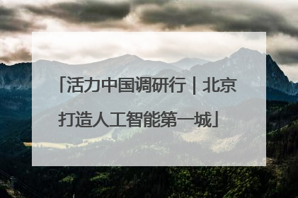 活力中国调研行｜北京打造人工智能第一城