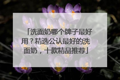 洗面奶哪个牌子最好用？精选公认最好的洗面奶，十款精品推荐