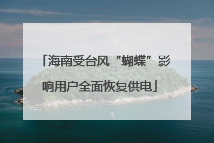 海南受台风“蝴蝶”影响用户全面恢复供电