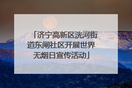 济宁高新区洸河街道东闸社区开展世界无烟日宣传活动