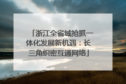 浙江全省域抢抓一体化发展新机遇：长三角织密互通网络
