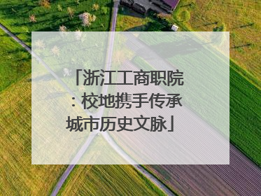浙江工商职院：校地携手传承城市历史文脉