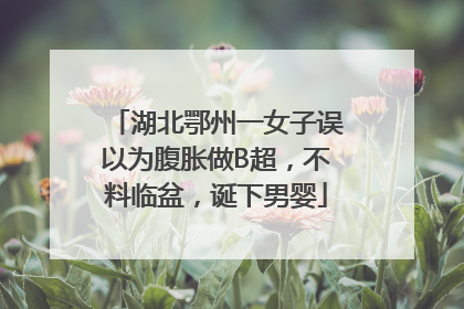 湖北鄂州一女子误以为腹胀做B超，不料临盆，诞下男婴