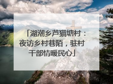 湖潮乡芦猫塘村：夜访乡村巷陌，驻村干部情暖民心