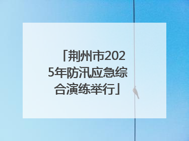荆州市2025年防汛应急综合演练举行
