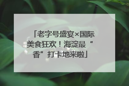 老字号盛宴×国际美食狂欢！海淀最“香”打卡地来啦