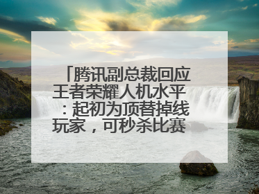 腾讯副总裁回应王者荣耀人机水平：起初为顶替掉线玩家，可秒杀比赛级玩家