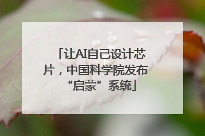 让AI自己设计芯片，中国科学院发布“启蒙”系统