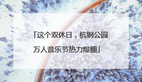 这个双休日，杭钢公园万人音乐节热力爆棚