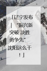 辽宁发布｜“振兴新突破 决胜勇争先” 沈阳这么干！