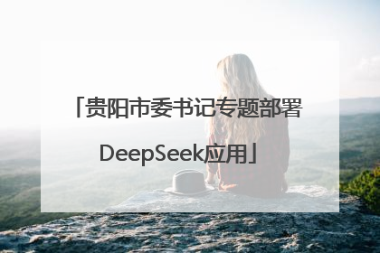贵阳市委书记专题部署DeepSeek应用