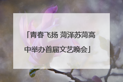 青春飞扬 菏泽苏菏高中举办首届文艺晚会