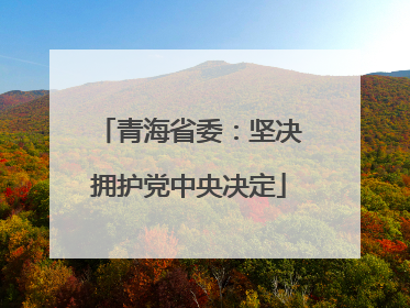 青海省委：坚决拥护党中央决定