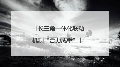 长三角一体化联动机制“合力成拳”