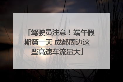 驾驶员注意！端午假期第一天 成都周边这些高速车流量大