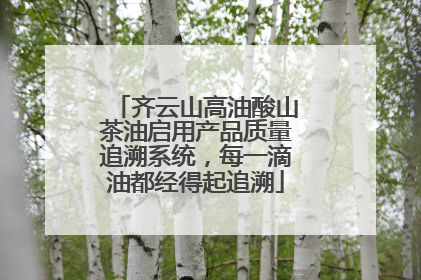 齐云山高油酸山茶油启用产品质量追溯系统，每一滴油都经得起追溯