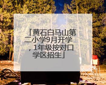 黄石白马山第二小学9月开学，1年级按对口学区招生