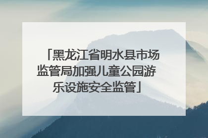 黑龙江省明水县市场监管局加强儿童公园游乐设施安全监管