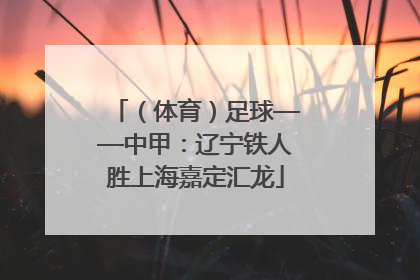 （体育）足球——中甲：辽宁铁人胜上海嘉定汇龙