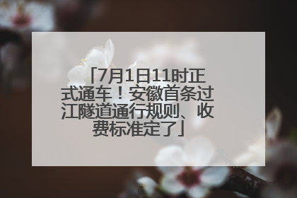 7月1日11时正式通车！安徽首条过江隧道通行规则、收费标准定了
