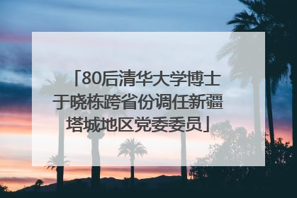 80后清华大学博士于晓栋跨省份调任新疆塔城地区党委委员