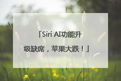 Siri AI功能升级缺席，苹果大跌！